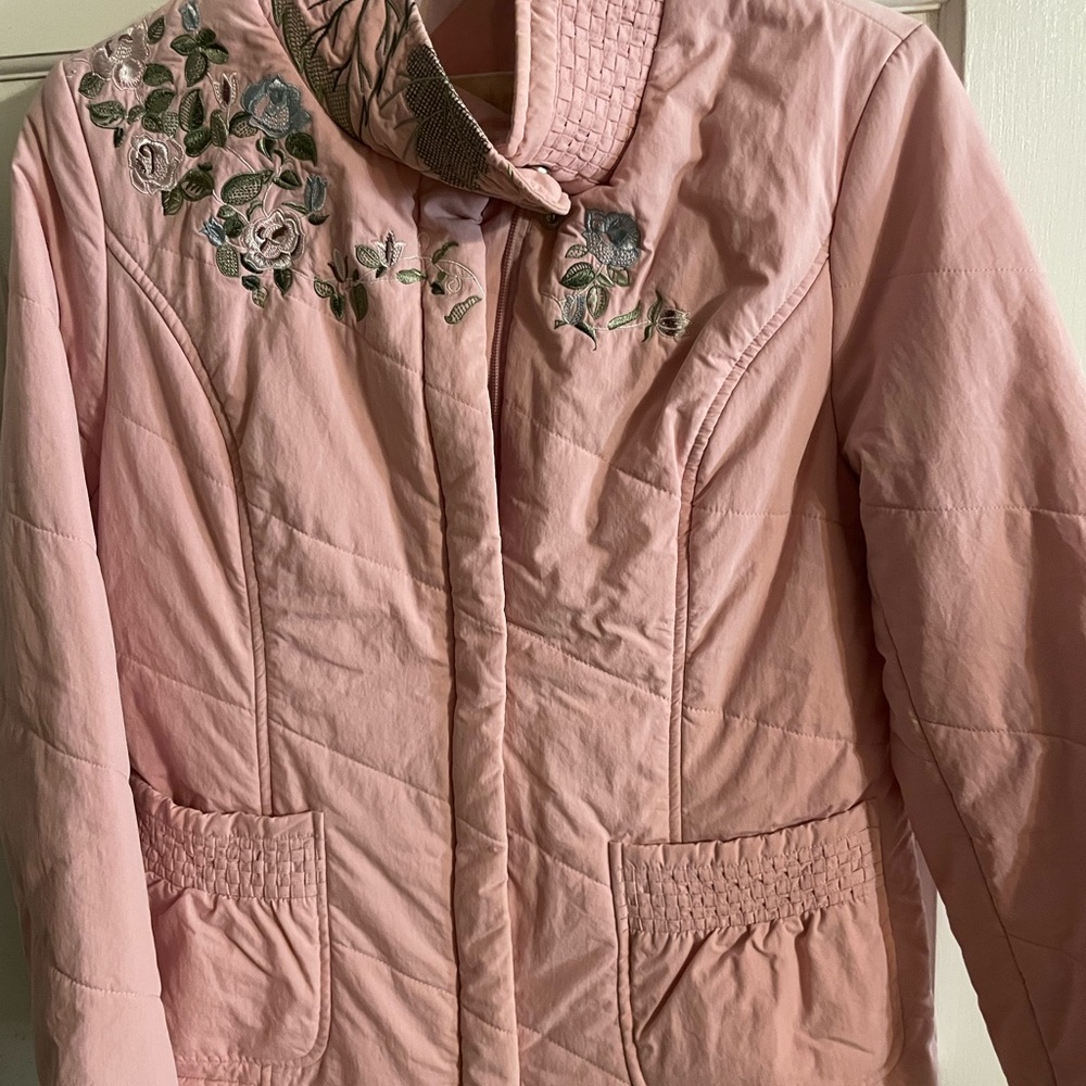 Embroidered Pink Women's Jacket